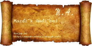 Mazák Amábel névjegykártya